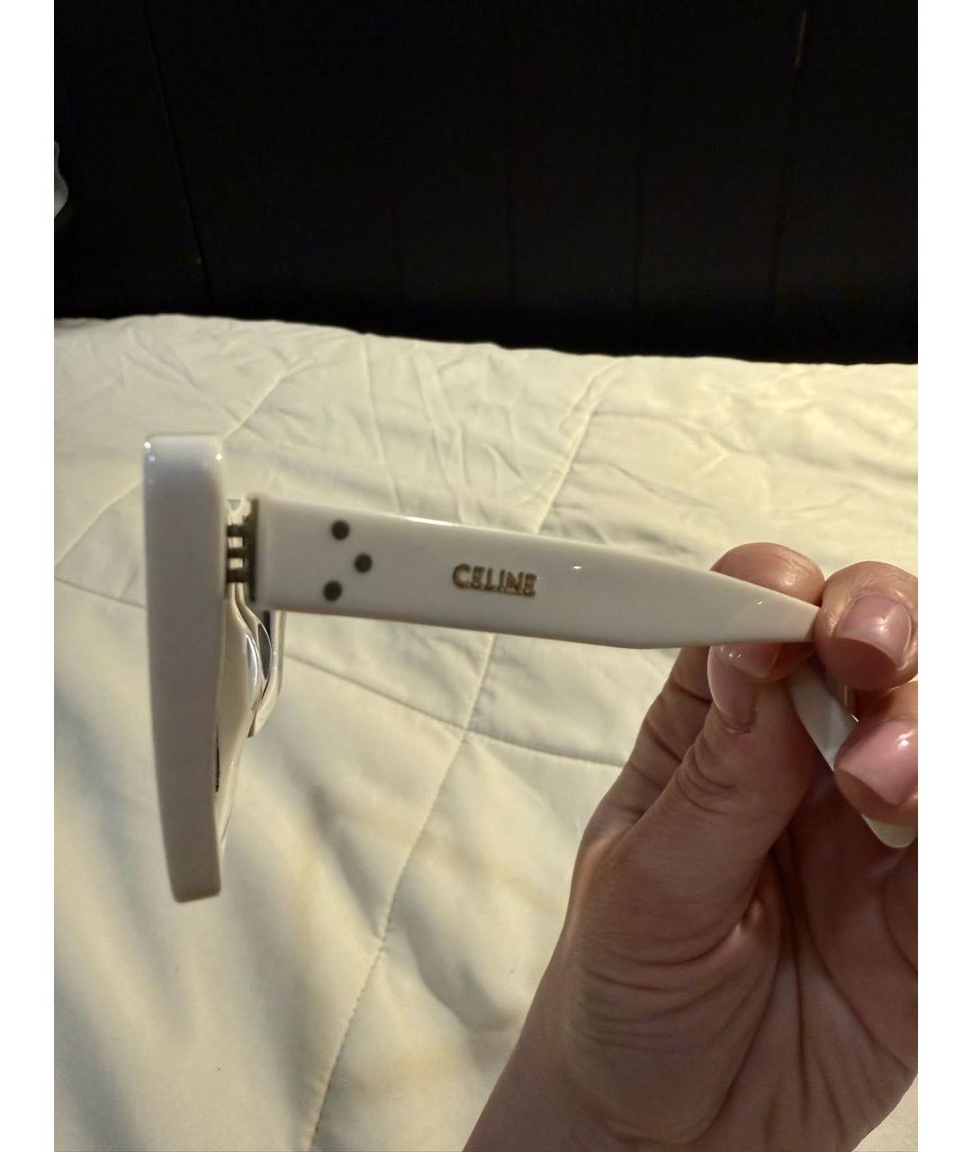 CELINE Белые пластиковые солнцезащитные очки, фото 5