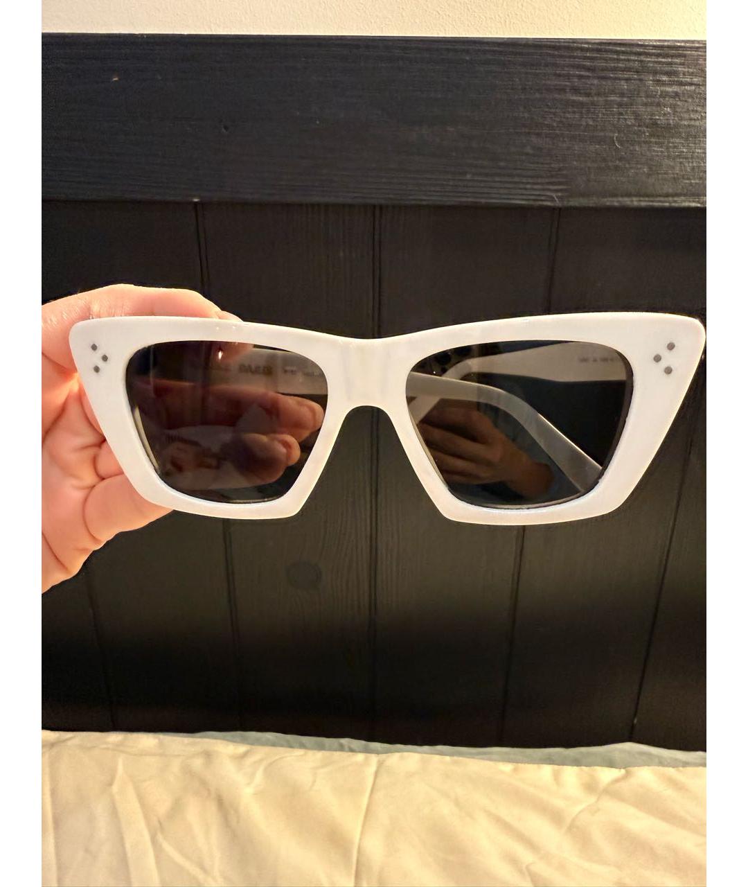 CELINE Белые пластиковые солнцезащитные очки, фото 6