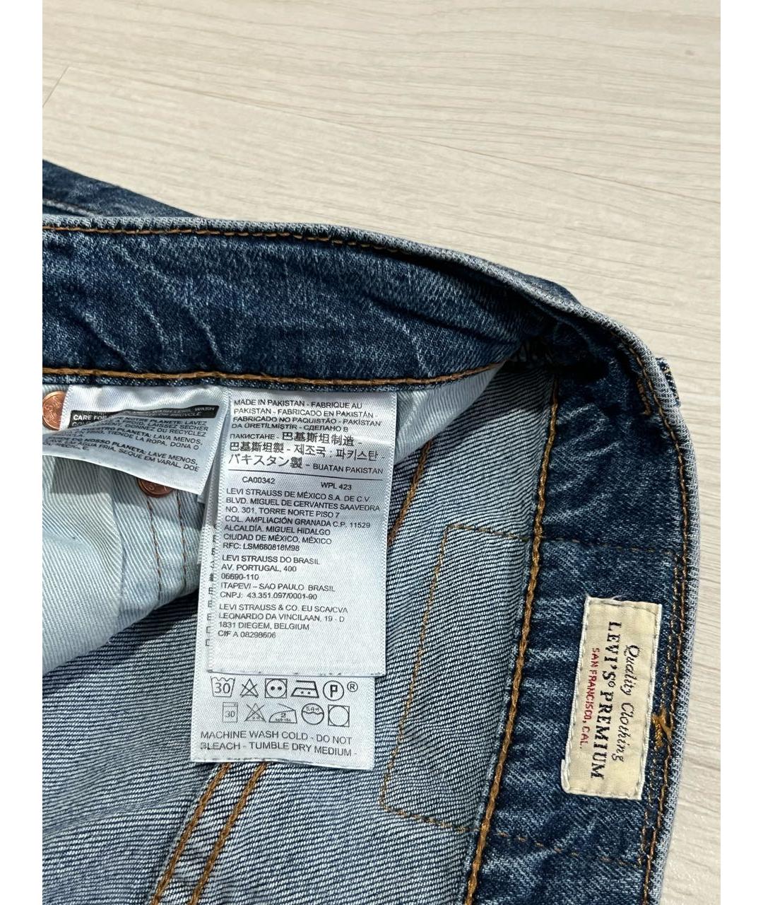 LEVI'S Голубые хлопко-полиэстеровые джинсы скинни, фото 6