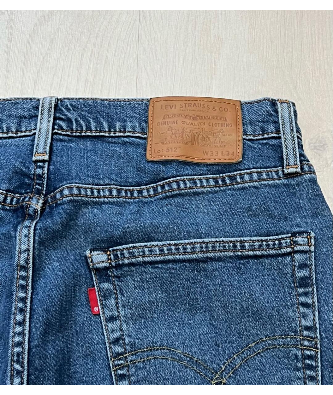 LEVI'S Голубые хлопко-полиэстеровые джинсы скинни, фото 5