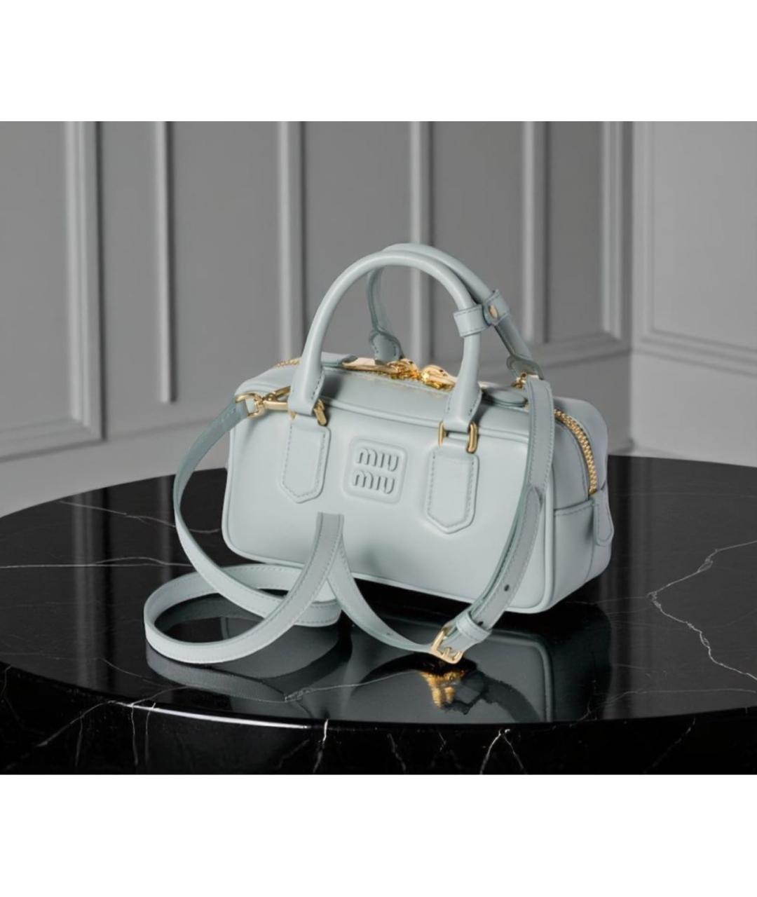 MIU MIU Голубая кожаная сумка через плечо, фото 3