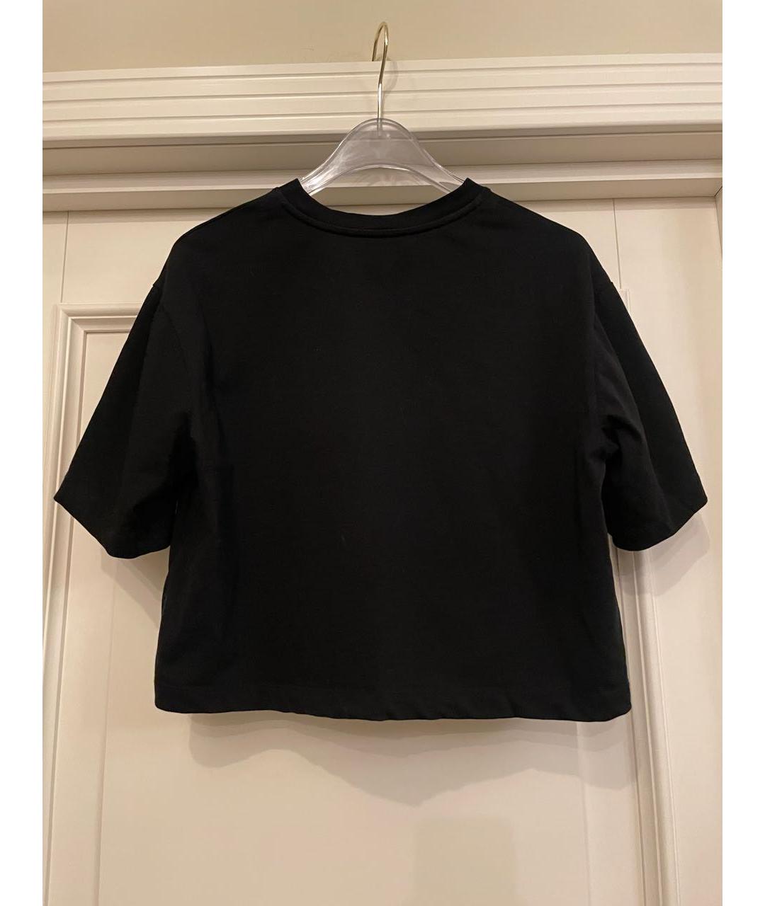 SONIA RYKIEL Черная хлопко-эластановая футболка, фото 2