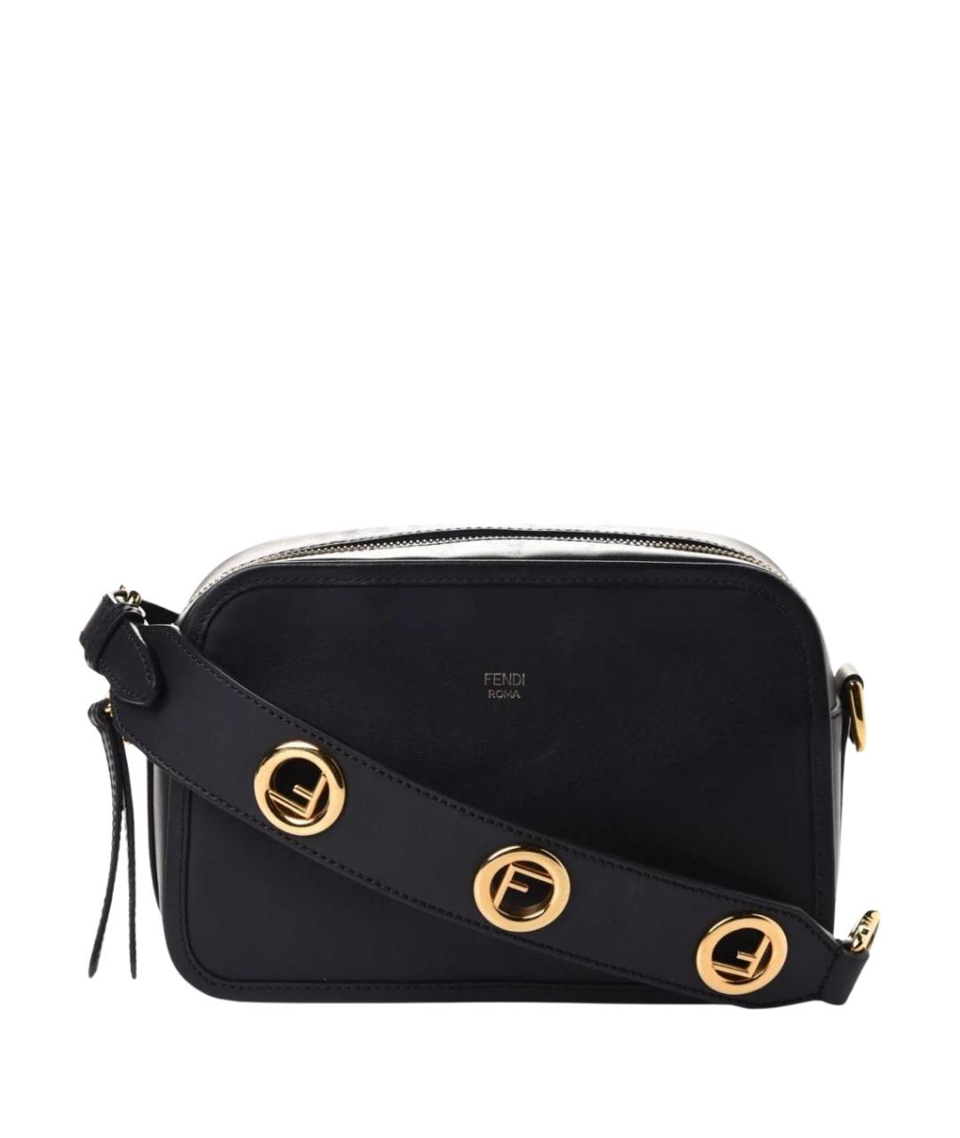 FENDI Черная кожаная сумка через плечо, фото 1