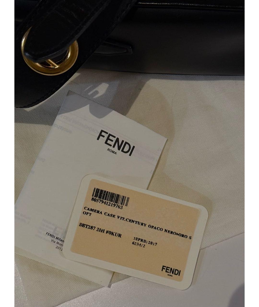 FENDI Черная кожаная сумка через плечо, фото 7