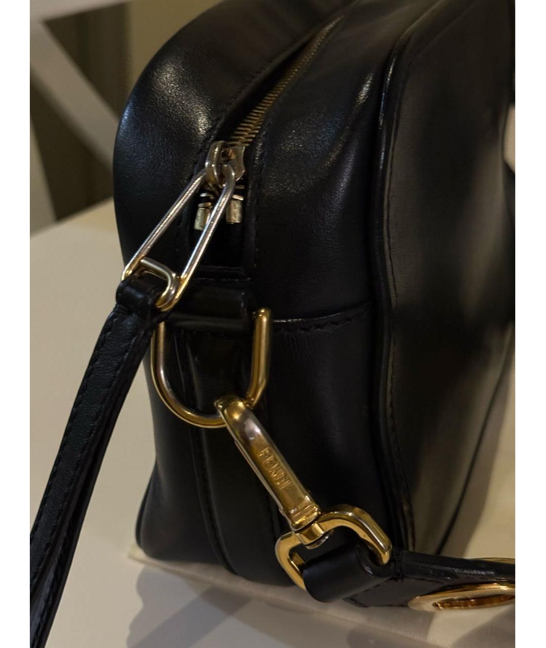 FENDI Черная кожаная сумка через плечо, фото 5