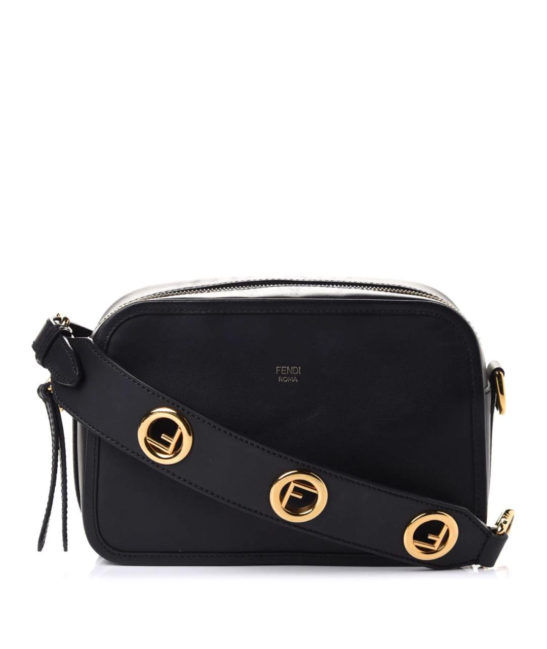 FENDI Черная кожаная сумка через плечо, фото 8