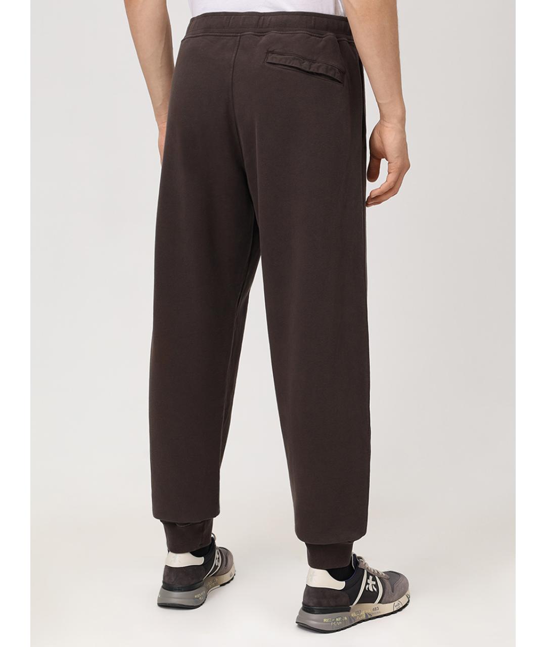 STONE ISLAND Коричневые хлопковые повседневные брюки, фото 3