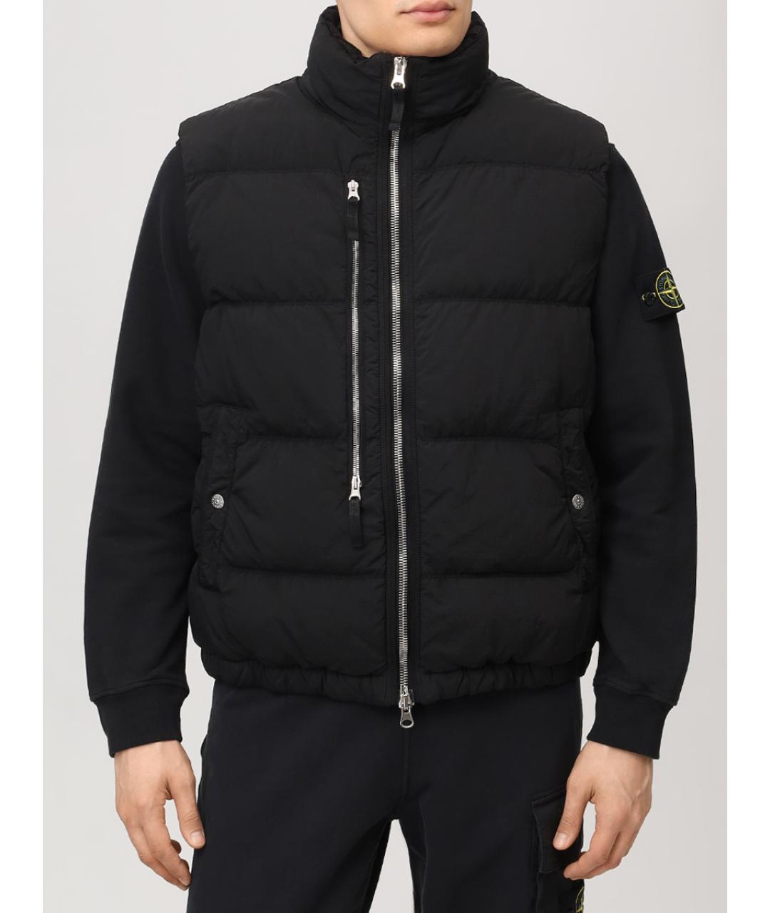 STONE ISLAND Черный полиамидовый жилет, фото 4