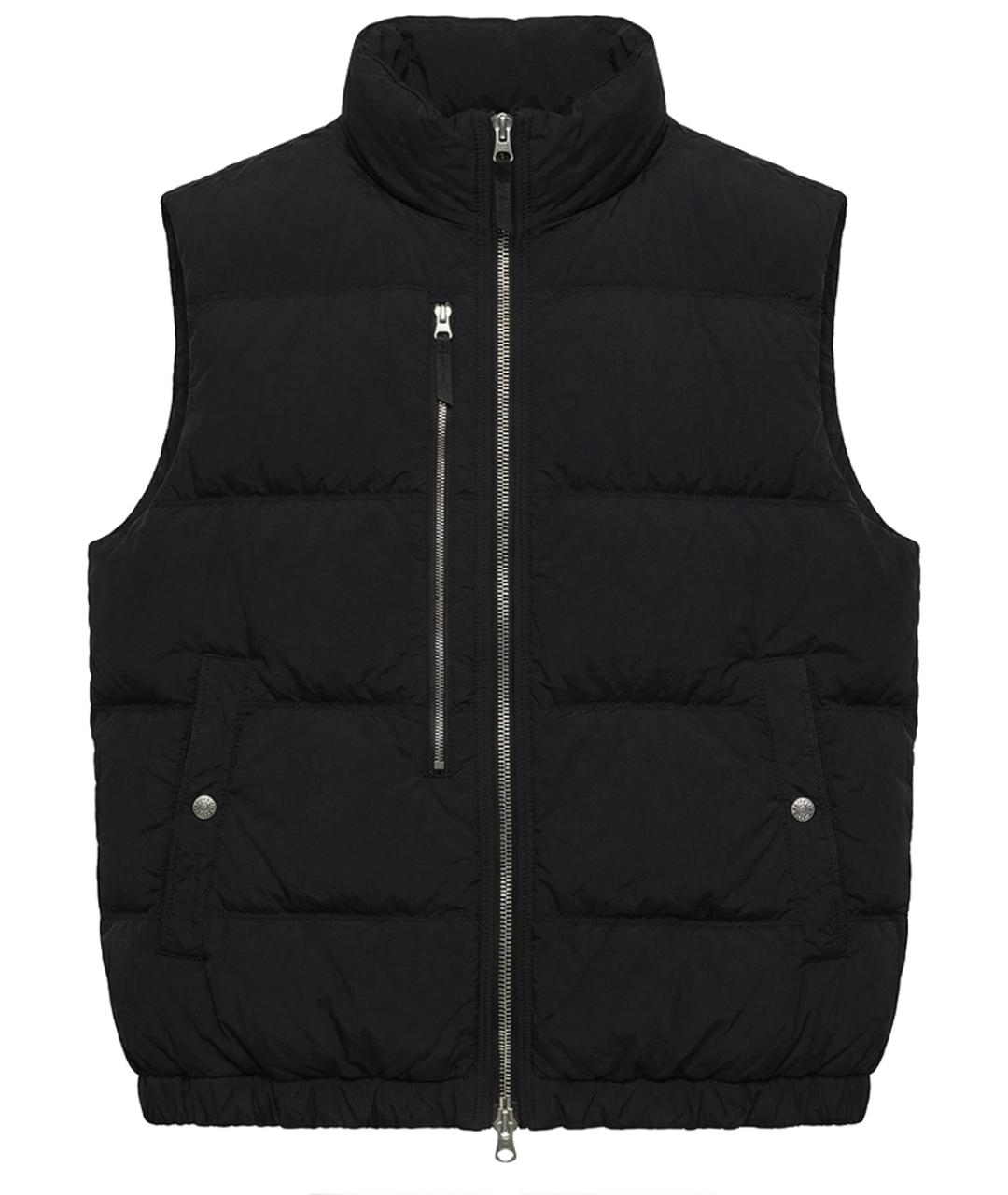 STONE ISLAND Черный полиамидовый жилет, фото 1
