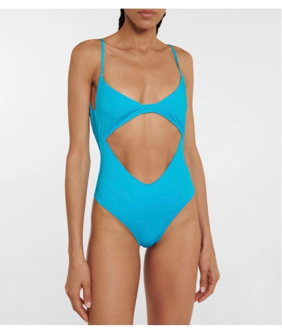 JACQUEMUS Бирюзовый полиэстеровый купальник, фото 2