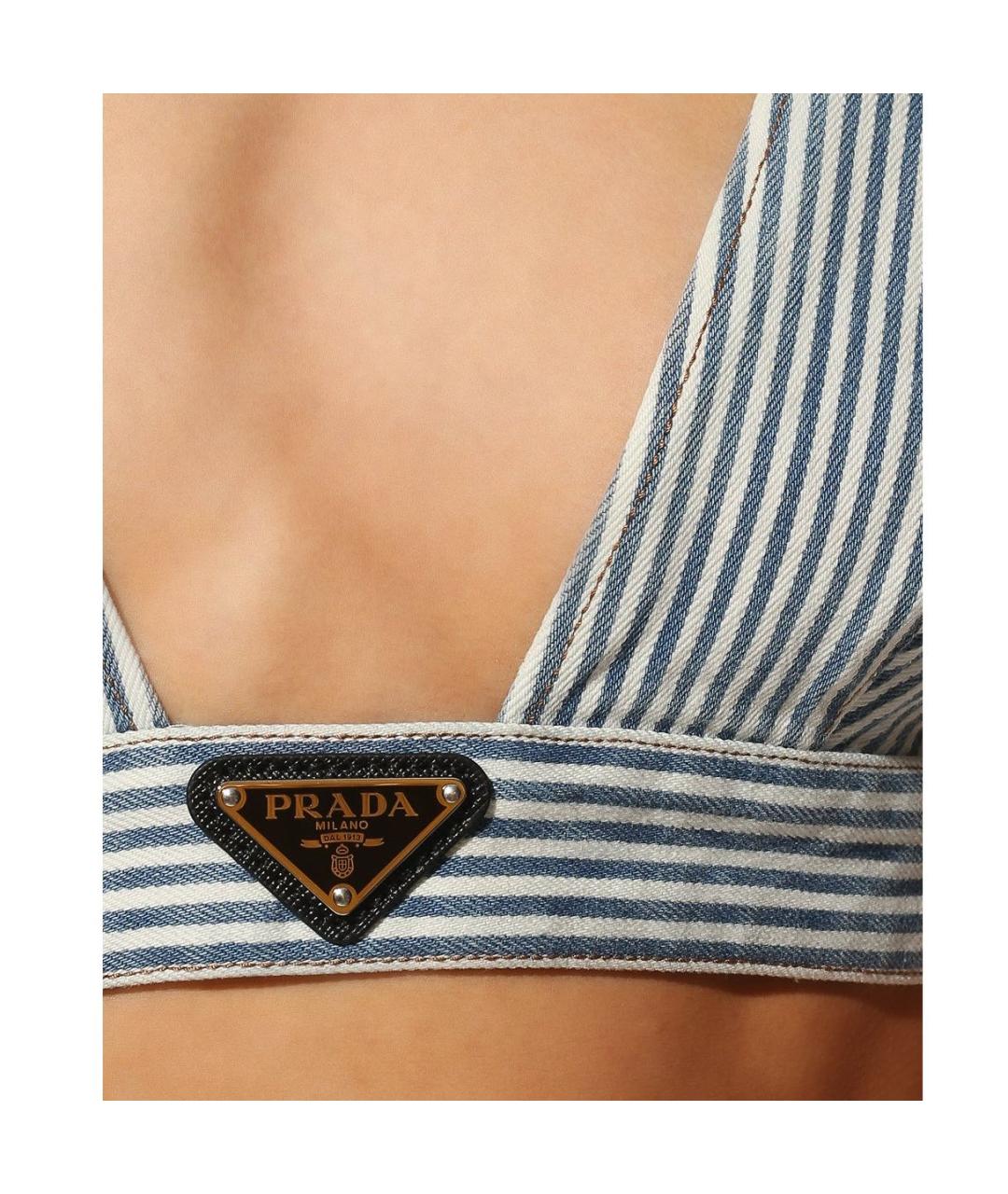 PRADA Голубая хлопковая майка, фото 7