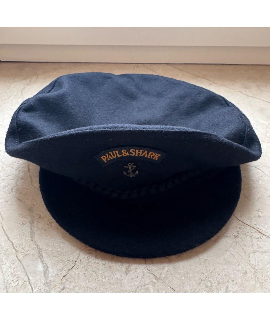 PAUL & SHARK Темно-синяя шерстяная кепка, фото 9
