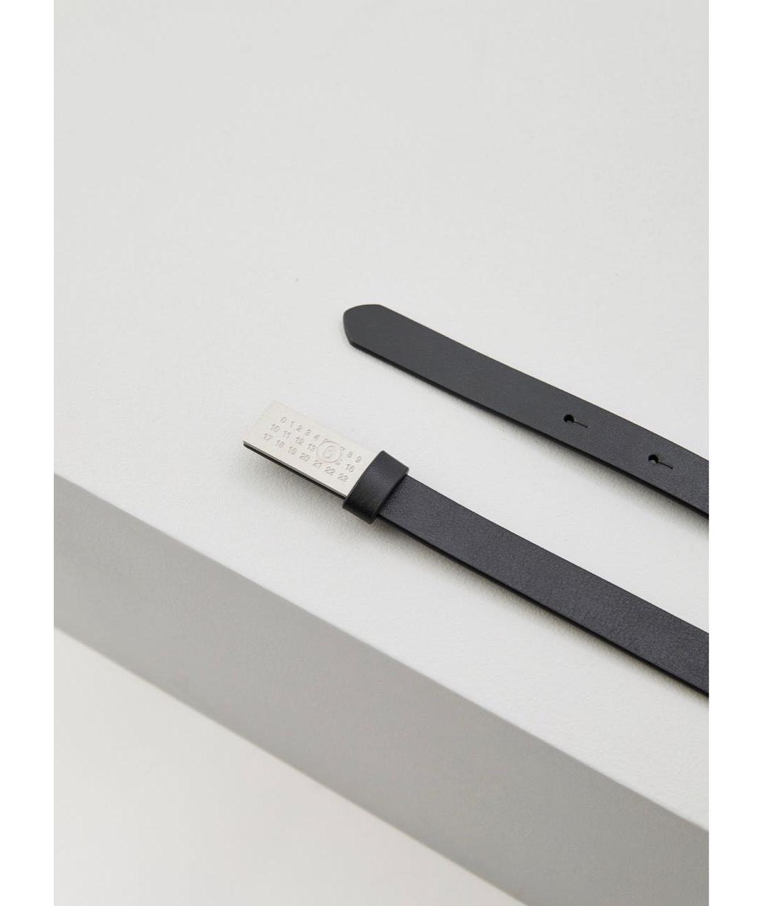 MM6 MAISON MARGIELA Черный кожаный ремень, фото 2