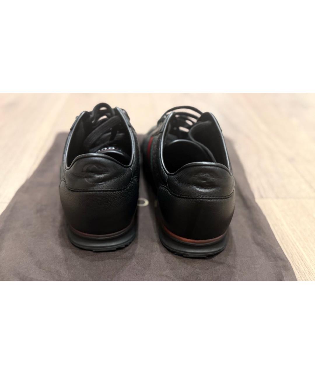 GUCCI Черные низкие кроссовки / кеды, фото 3