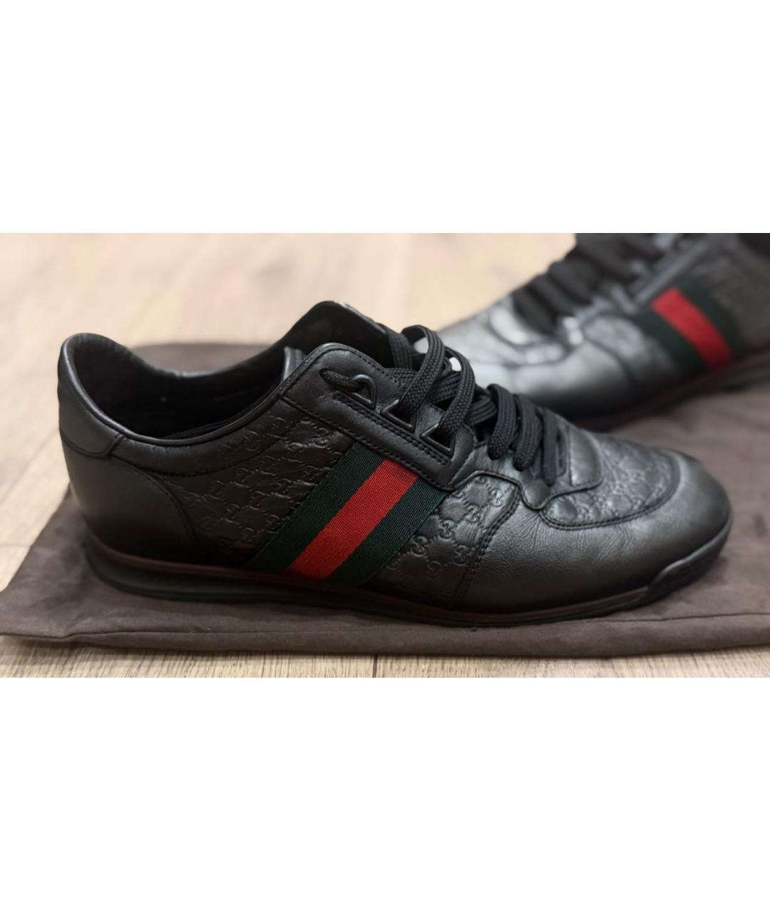 GUCCI Черные низкие кроссовки / кеды, фото 7