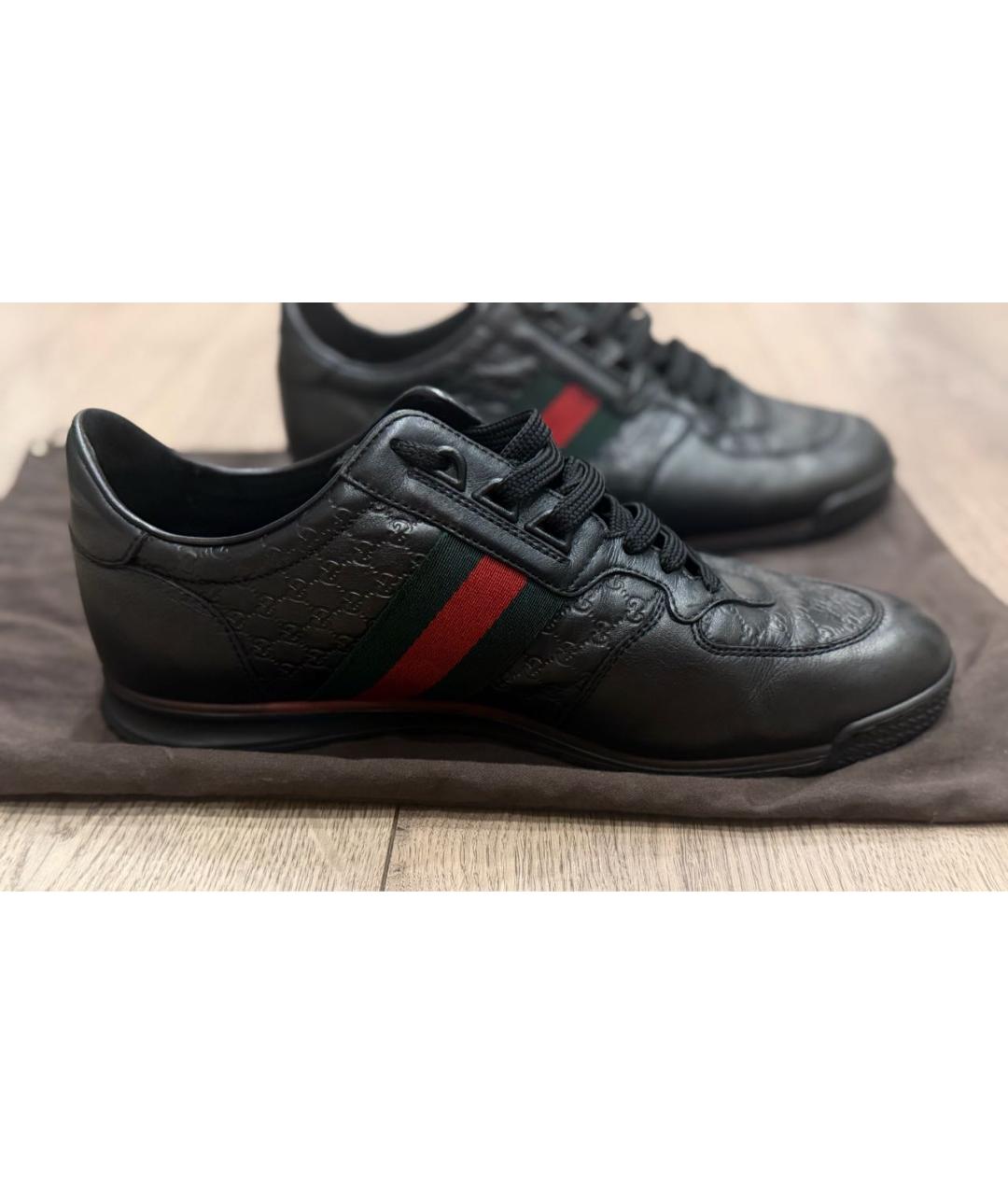 GUCCI Черные низкие кроссовки / кеды, фото 4