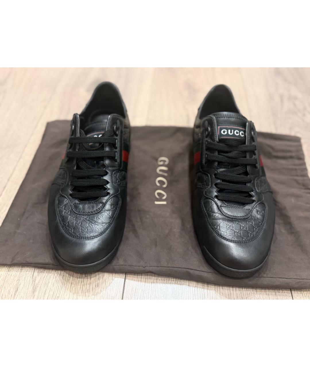 GUCCI Черные низкие кроссовки / кеды, фото 2