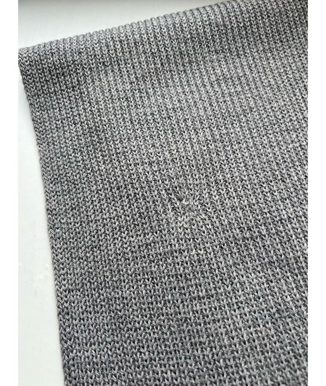 HUGO BOSS Серый шерстяной шарф, фото 7