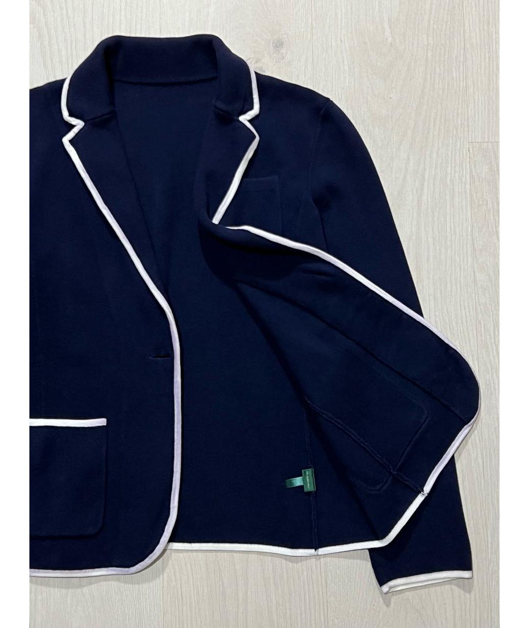 RALPH LAUREN Темно-синий хлопковый жакет/пиджак, фото 4