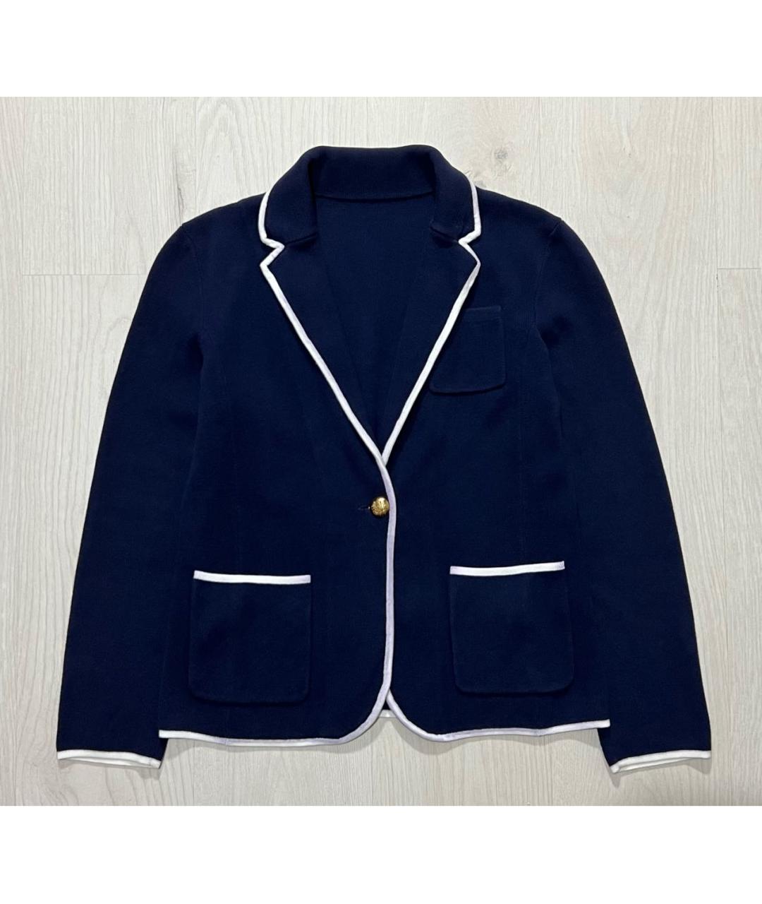 RALPH LAUREN Темно-синий хлопковый жакет/пиджак, фото 8