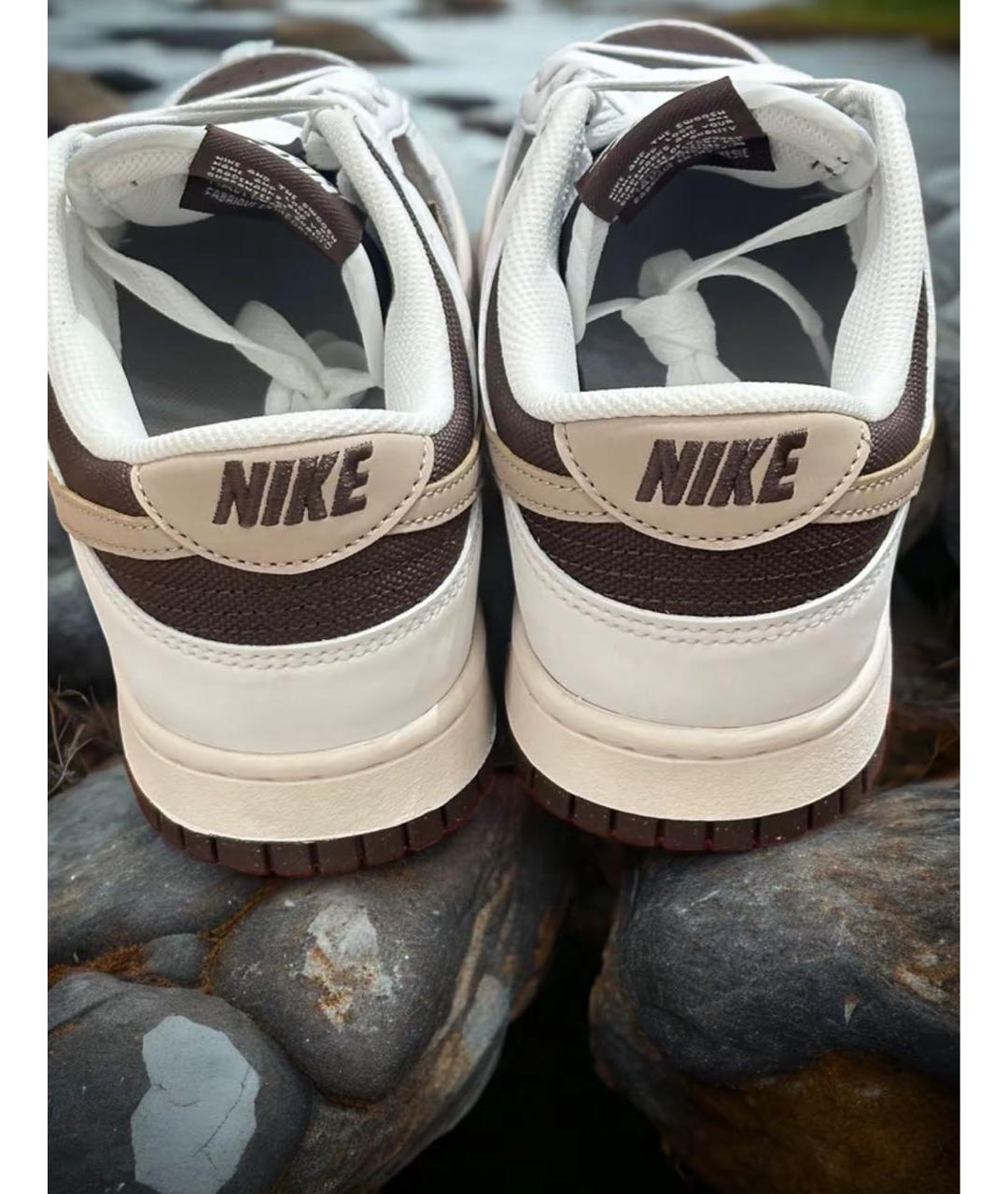 NIKE Коричневые кожаные низкие кроссовки / кеды, фото 4