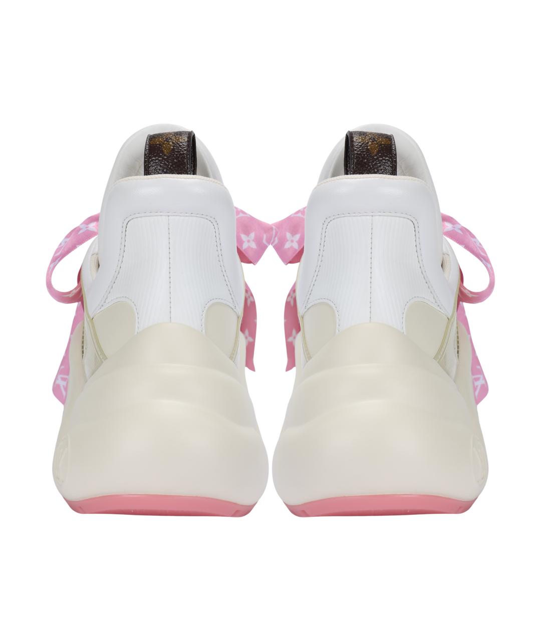 LOUIS VUITTON Белые кожаные кроссовки, фото 4