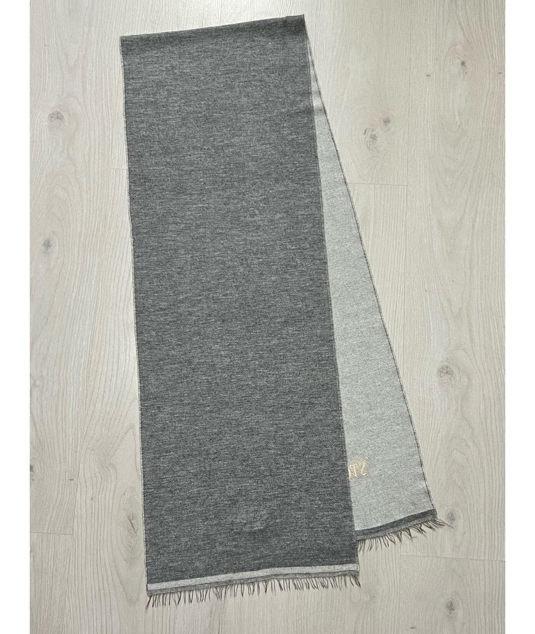 STONE ISLAND Серебрянный шерстяной шарф, фото 6