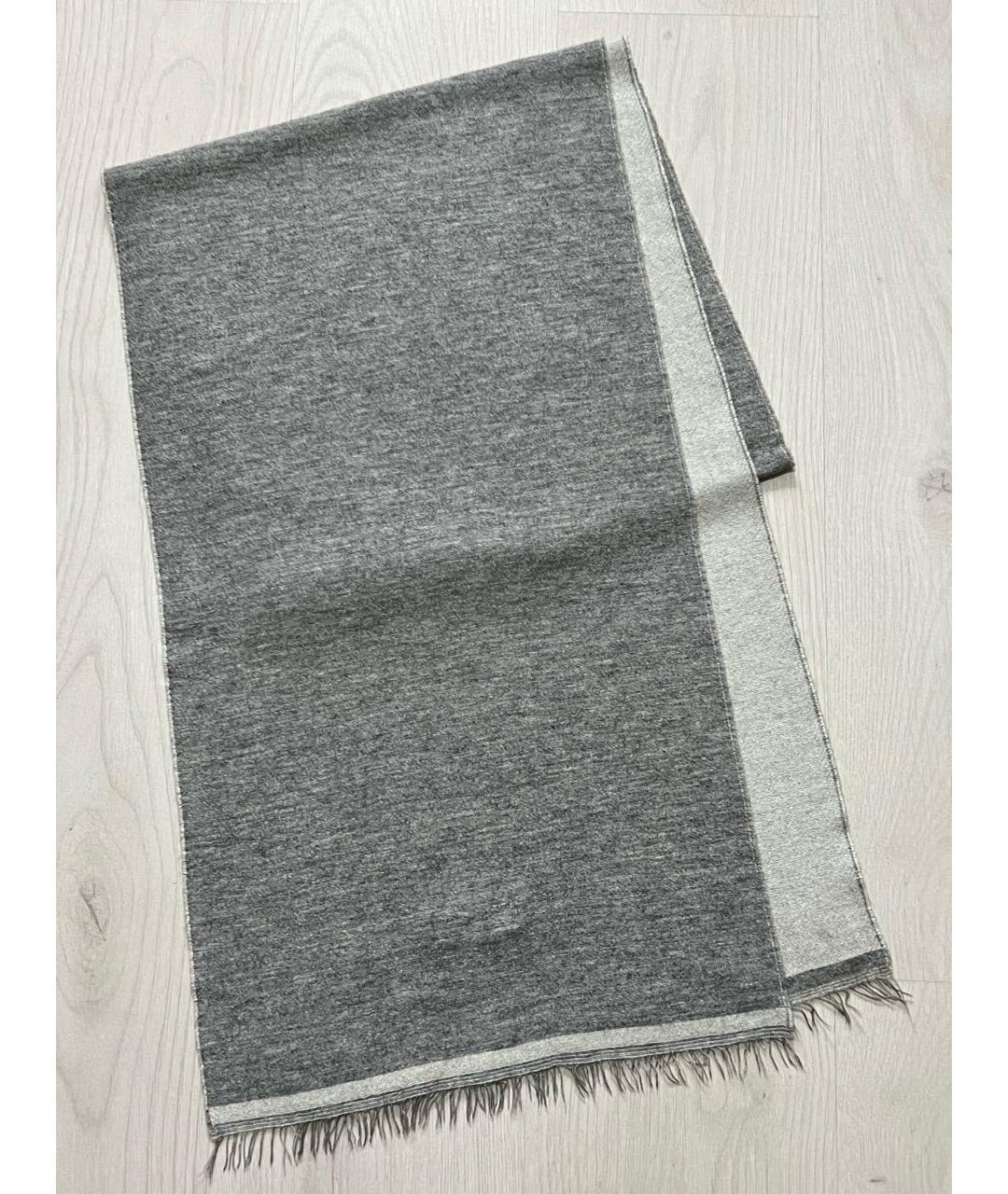 STONE ISLAND Серебрянный шерстяной шарф, фото 7