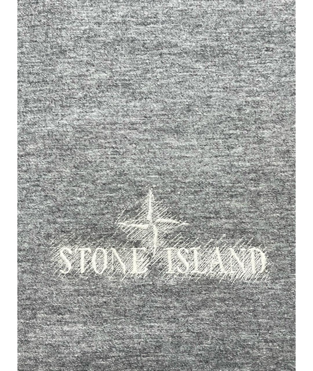 STONE ISLAND Серебрянный шерстяной шарф, фото 2
