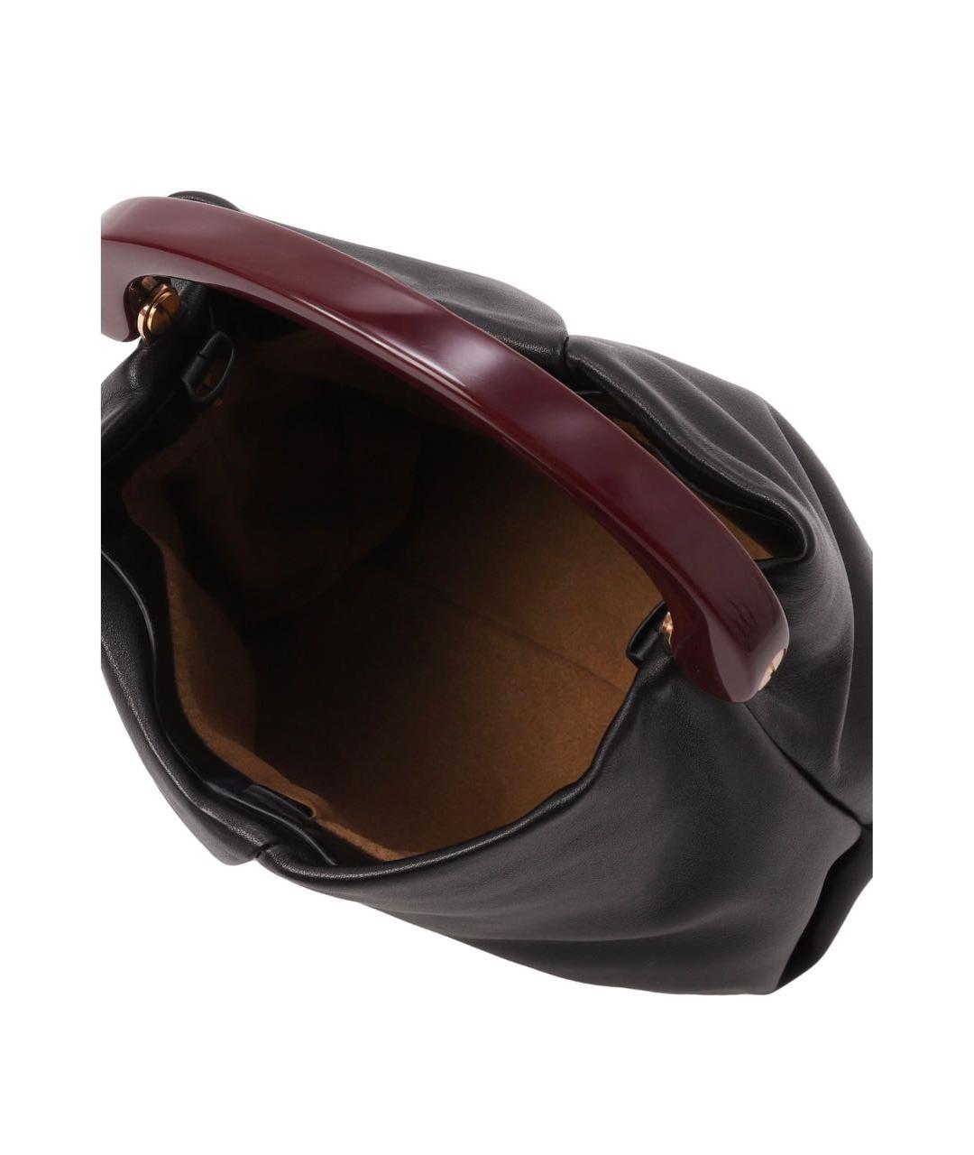 DRIES VAN NOTEN Черная кожаная сумка с короткими ручками, фото 3