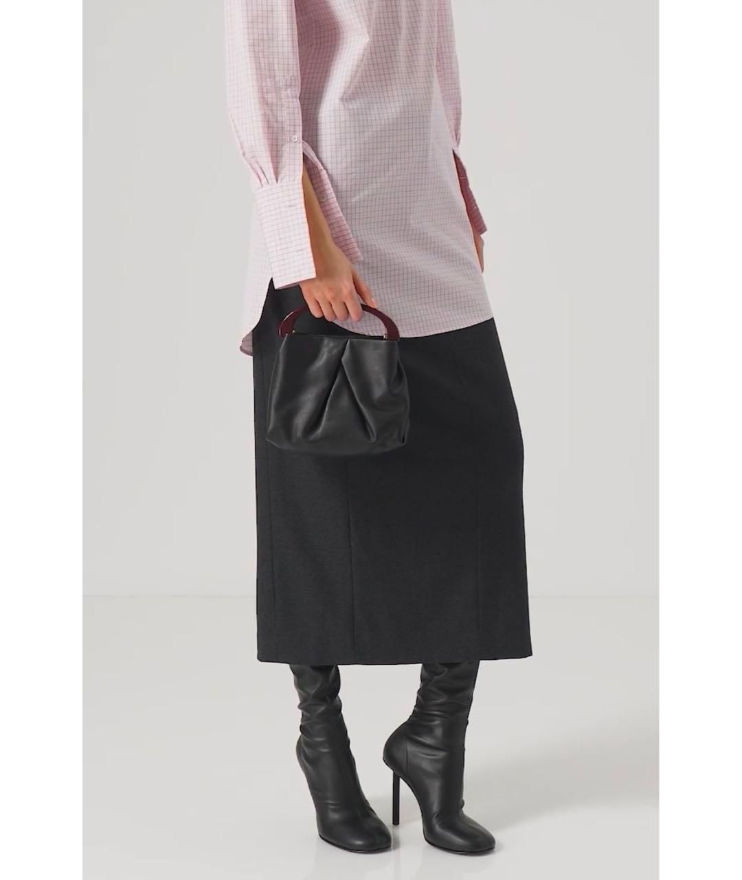 DRIES VAN NOTEN Черная кожаная сумка с короткими ручками, фото 6