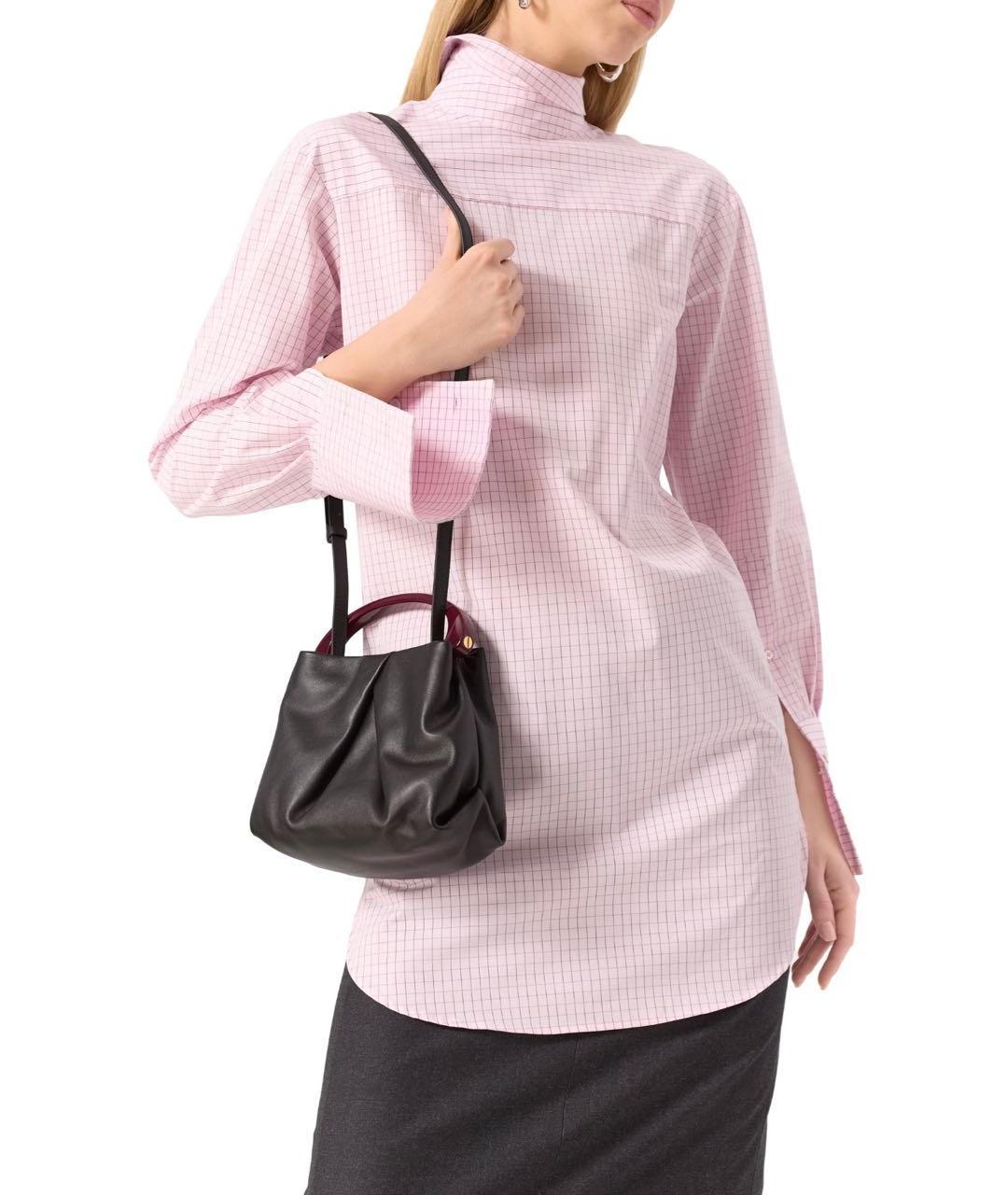 DRIES VAN NOTEN Черная кожаная сумка с короткими ручками, фото 8