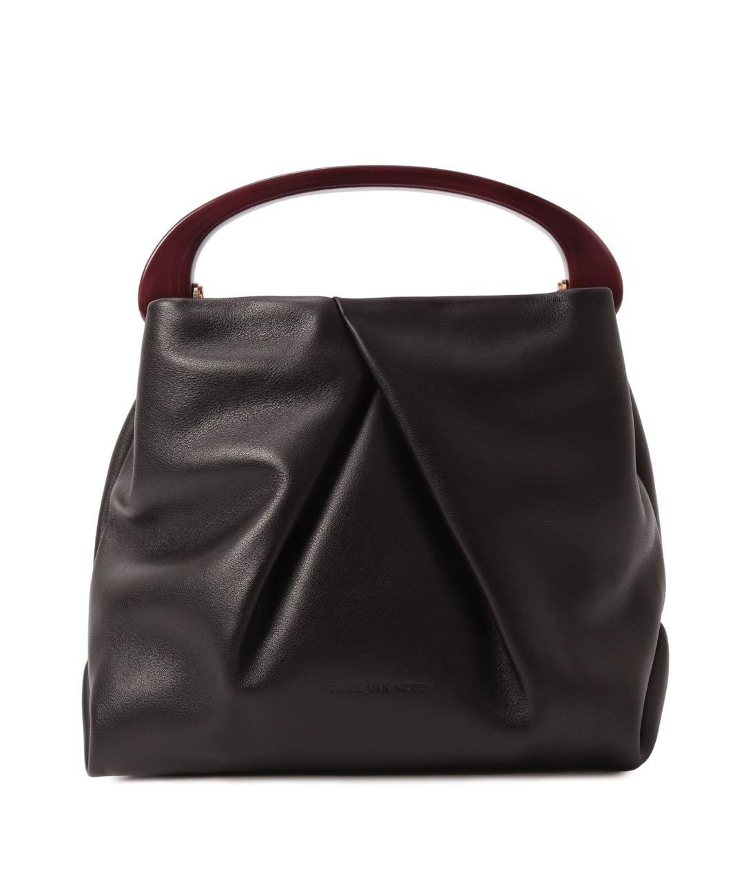 DRIES VAN NOTEN Черная кожаная сумка с короткими ручками, фото 9