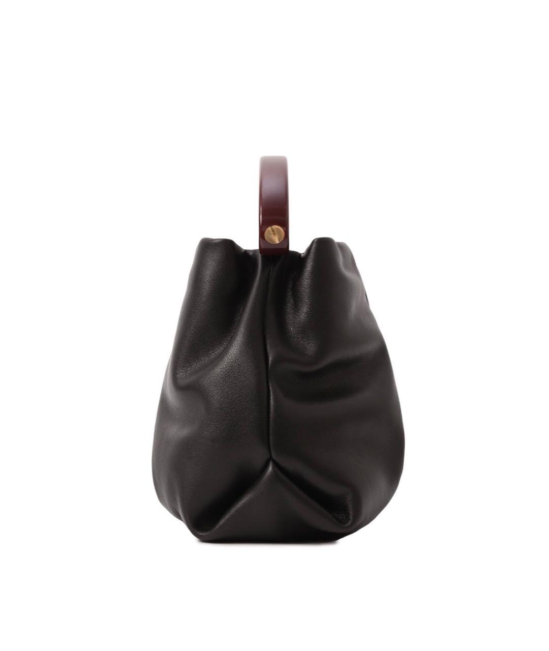 DRIES VAN NOTEN Черная кожаная сумка с короткими ручками, фото 4