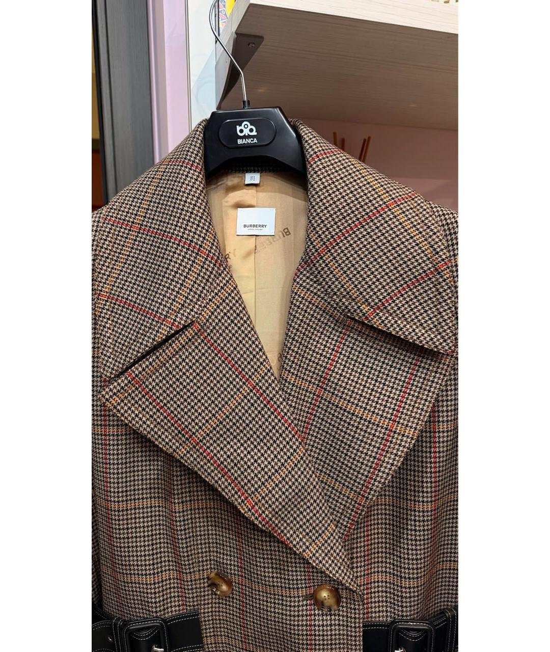 BURBERRY Бежевое шерстяное пальто, фото 4