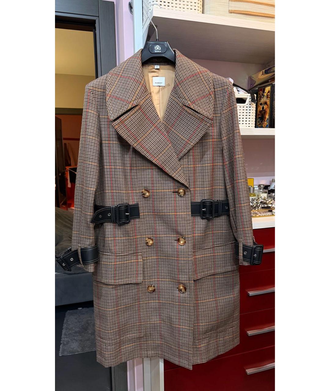 BURBERRY Бежевое шерстяное пальто, фото 7