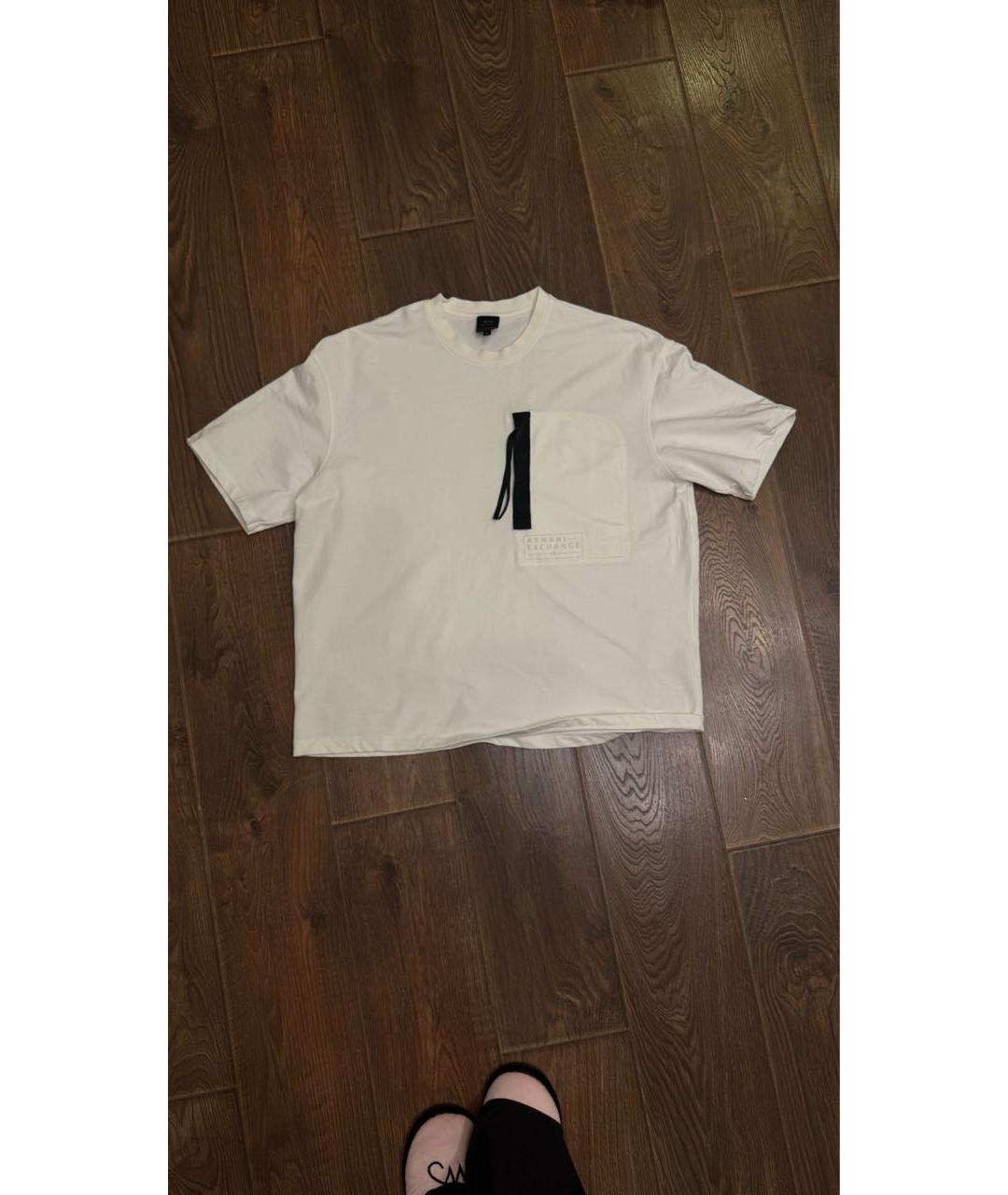 ARMANI EXCHANGE Белая хлопковая футболка, фото 7
