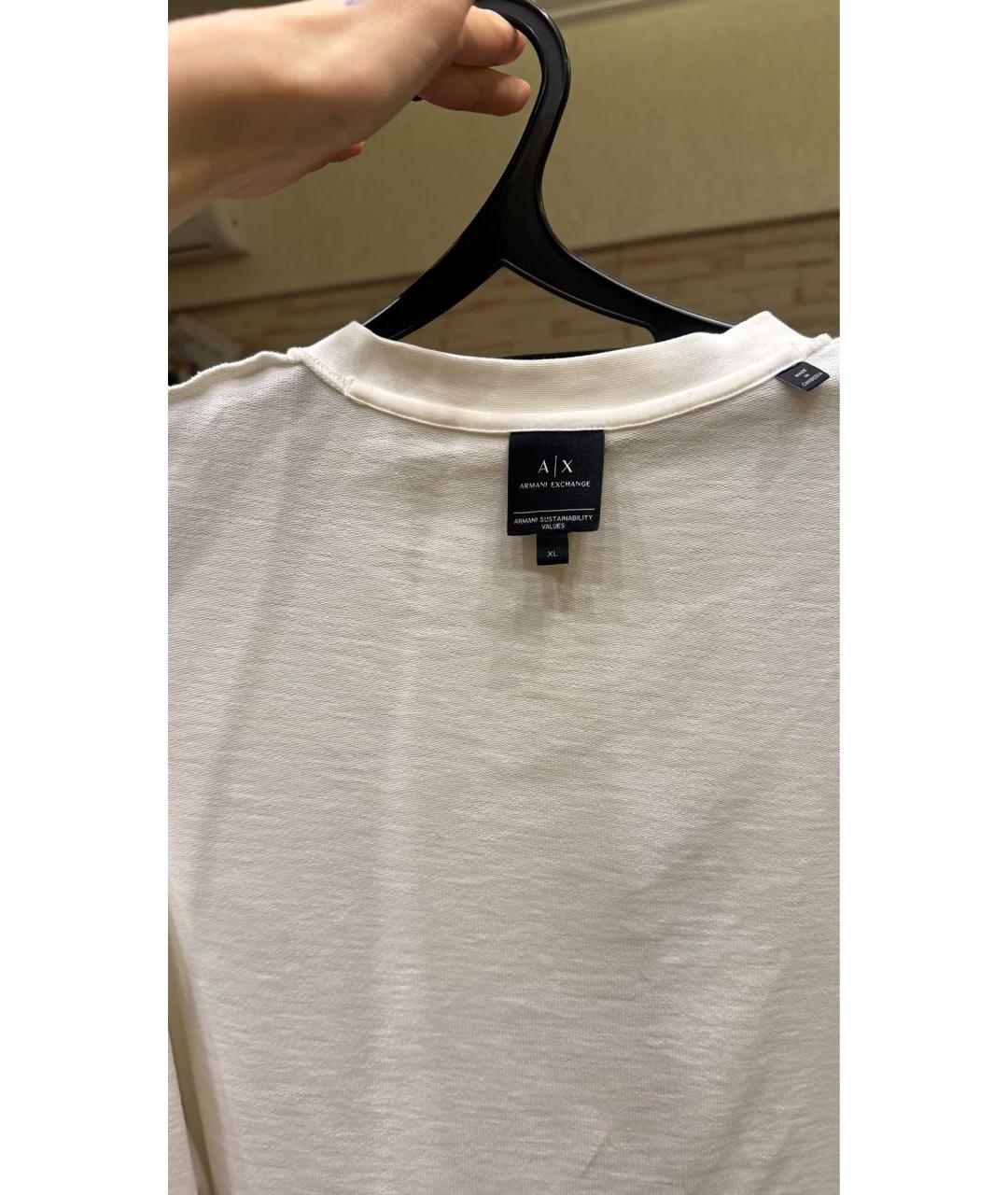 ARMANI EXCHANGE Белая хлопковая футболка, фото 3