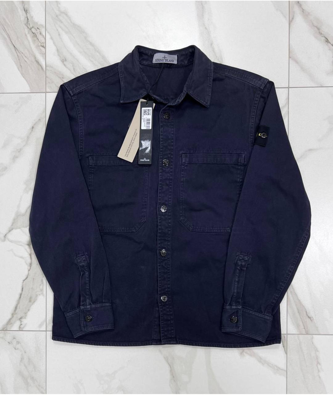 STONE ISLAND Темно-синяя хлопковая кэжуал рубашка, фото 10
