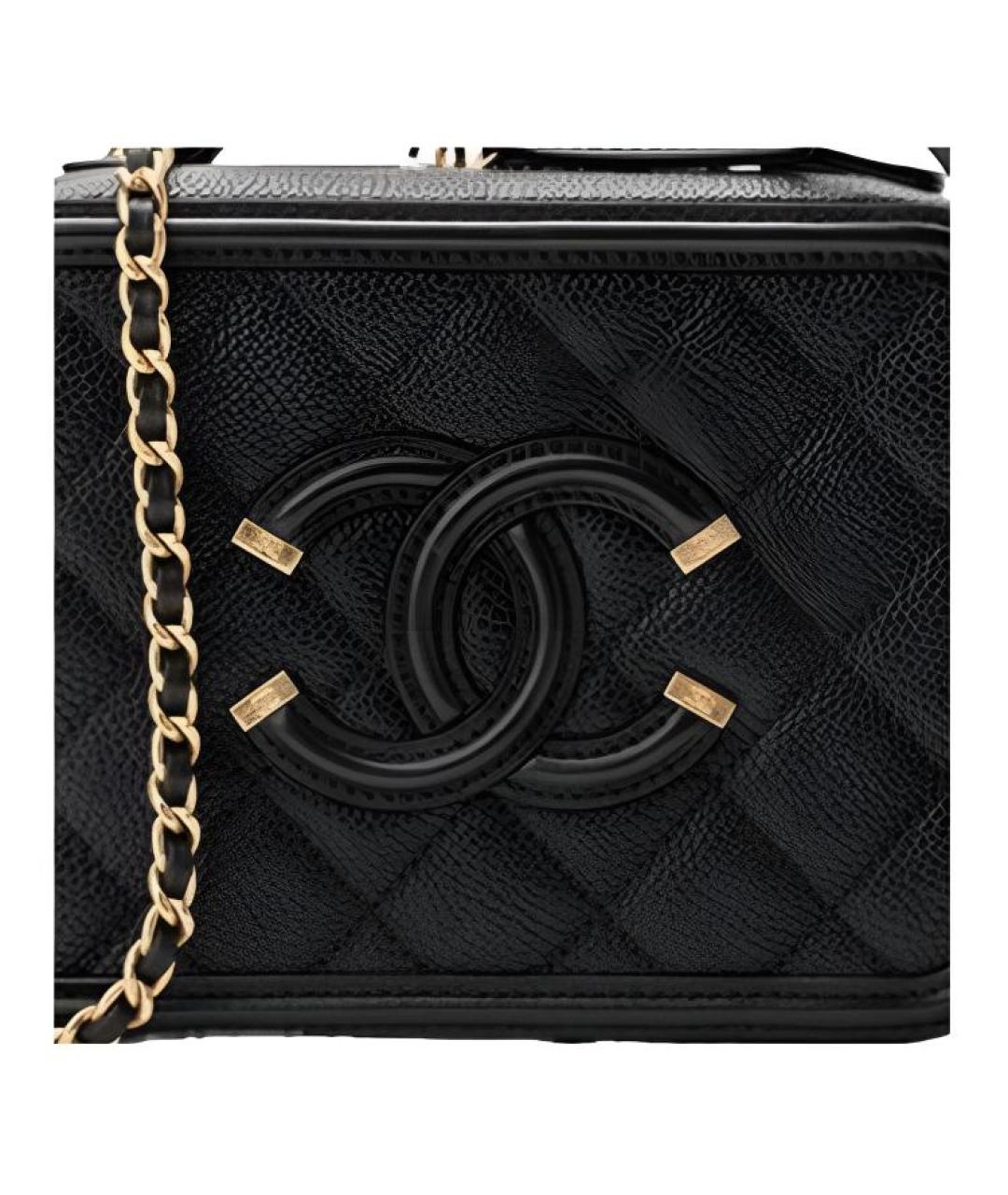 CHANEL Черная кожаная сумка через плечо, фото 3