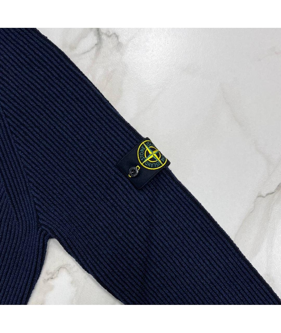 STONE ISLAND Темно-синий шерстяной джемпер / свитер, фото 3
