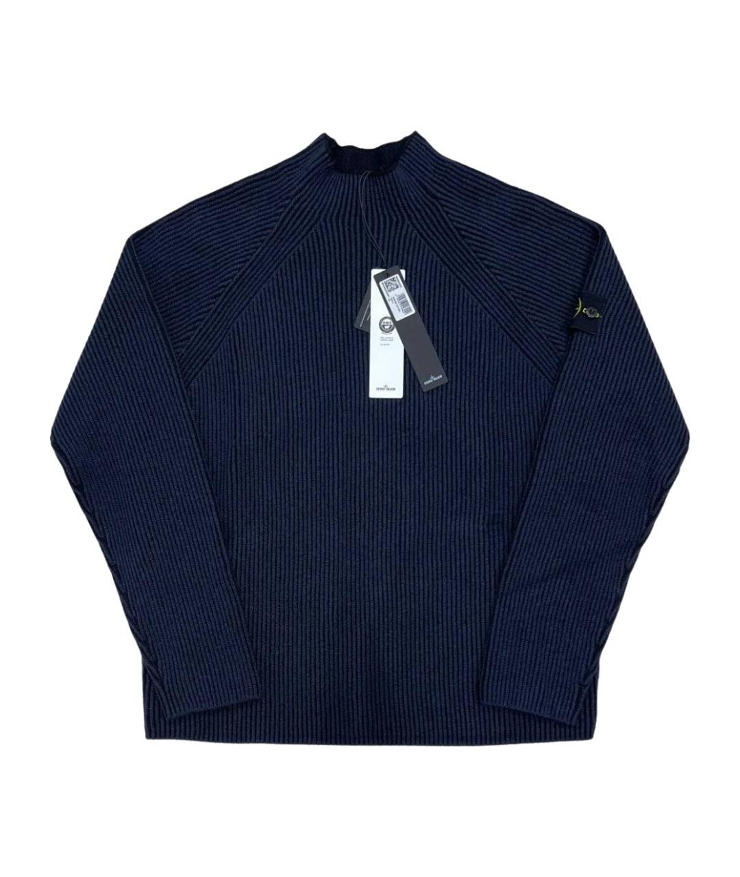 STONE ISLAND Темно-синий шерстяной джемпер / свитер, фото 1