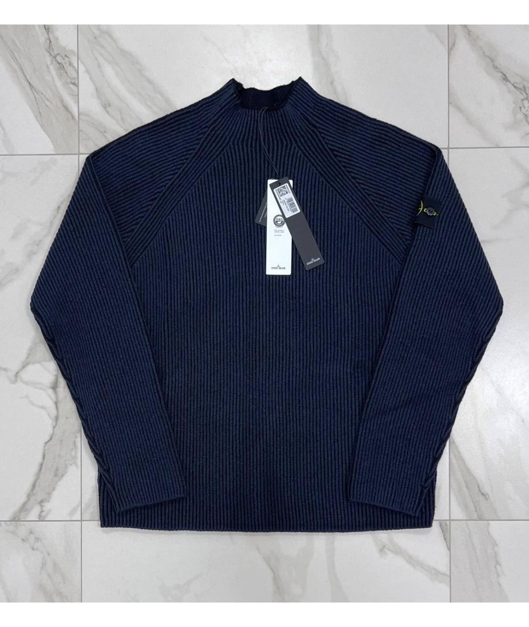 STONE ISLAND Темно-синий шерстяной джемпер / свитер, фото 8