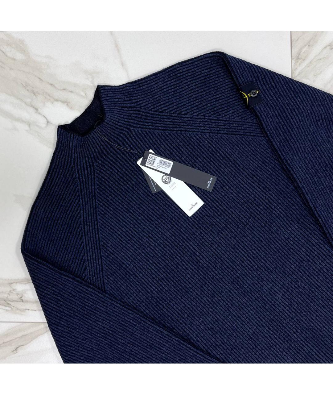 STONE ISLAND Темно-синий шерстяной джемпер / свитер, фото 2