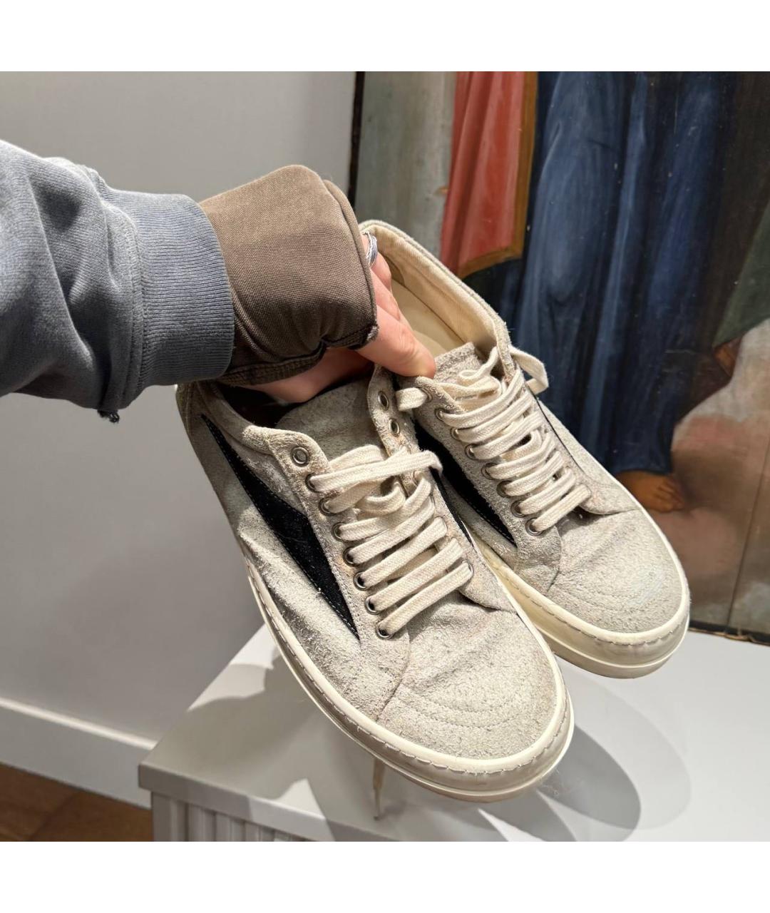 RICK OWENS Замшевые низкие кроссовки / кеды, фото 2