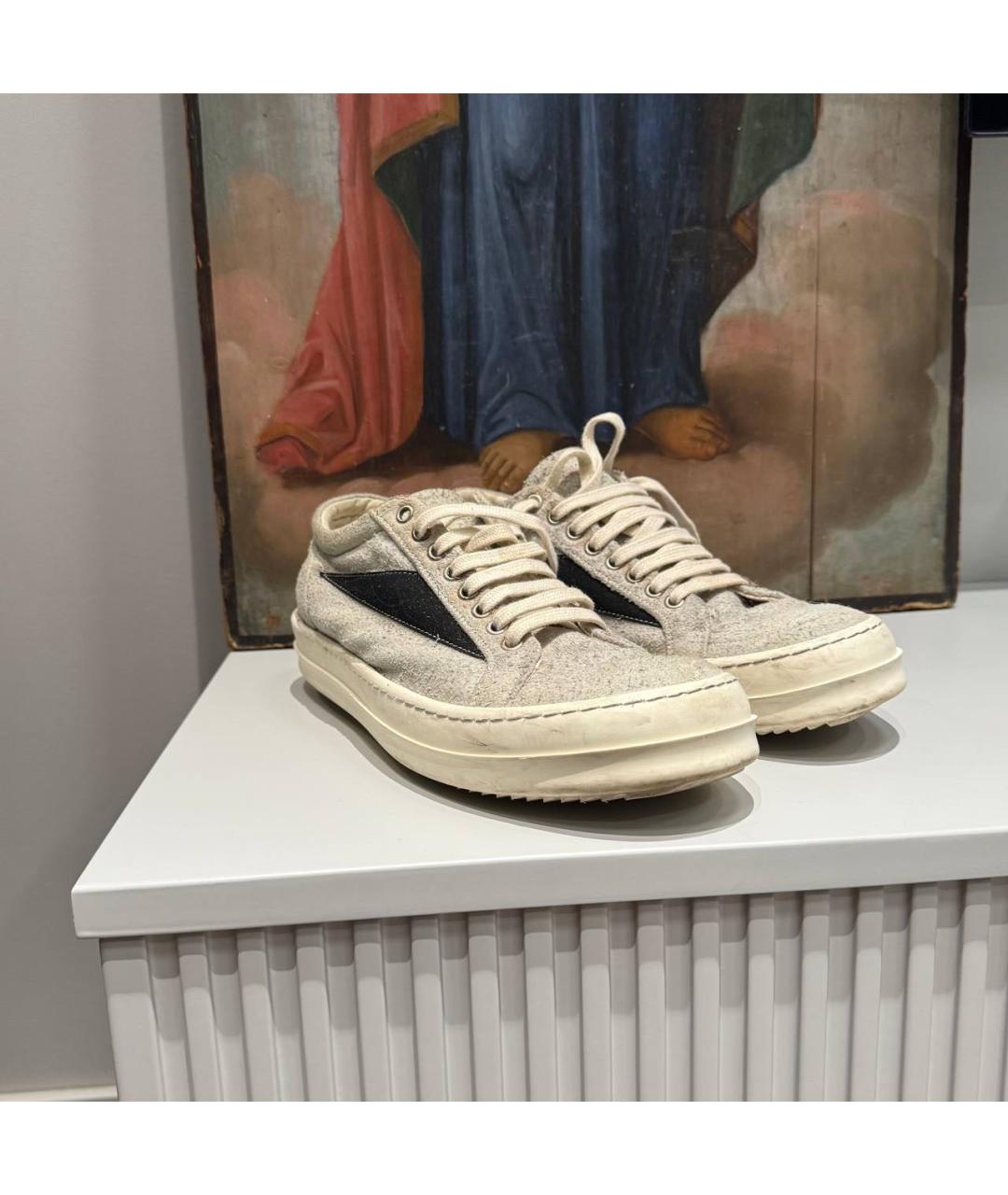 RICK OWENS Замшевые низкие кроссовки / кеды, фото 3