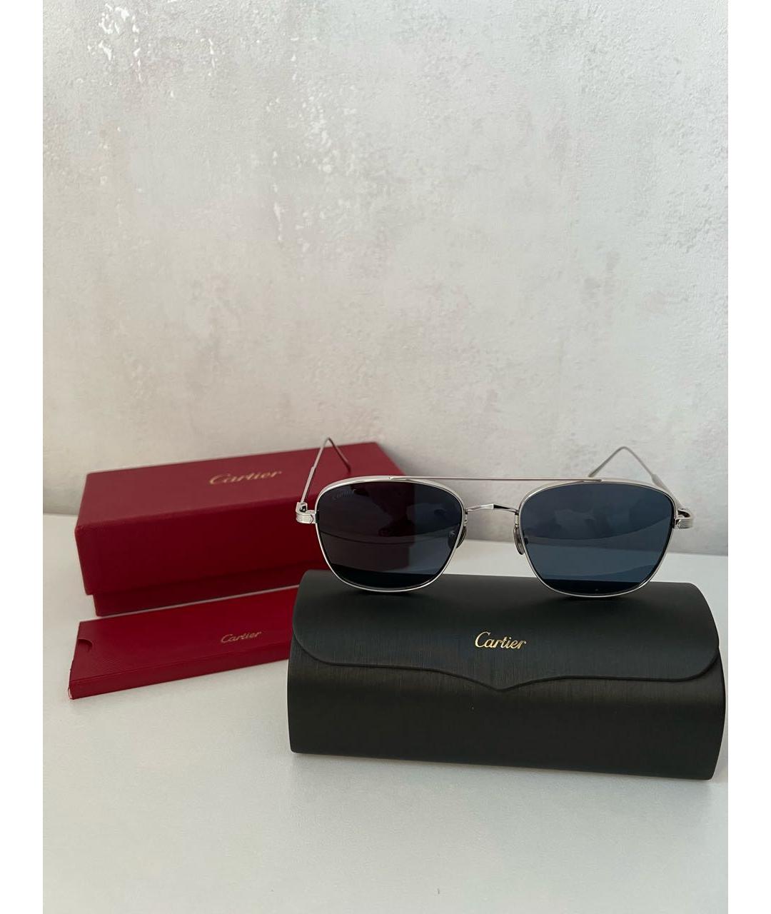 CARTIER Серебряные металлические солнцезащитные очки, фото 4