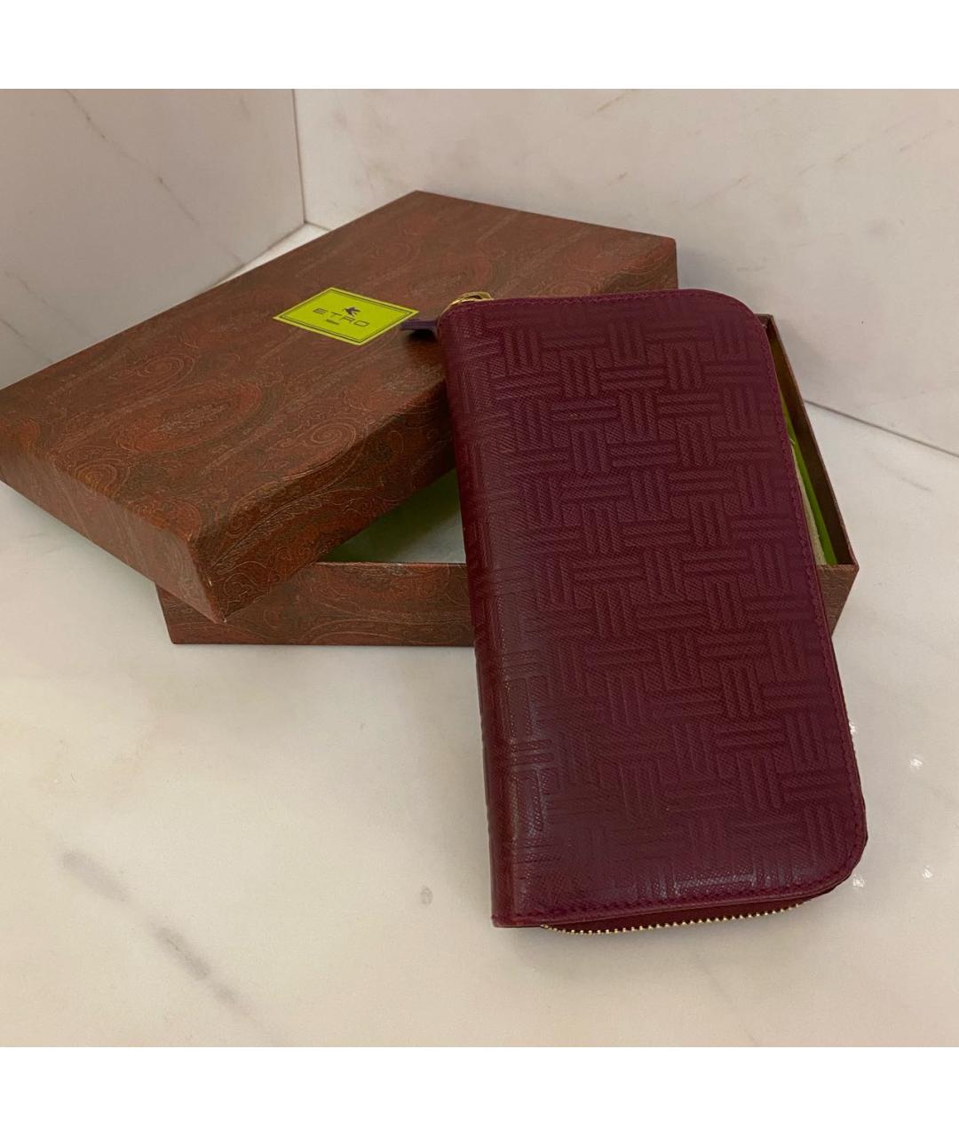 ETRO Бордовый кожаный кошелек, фото 3