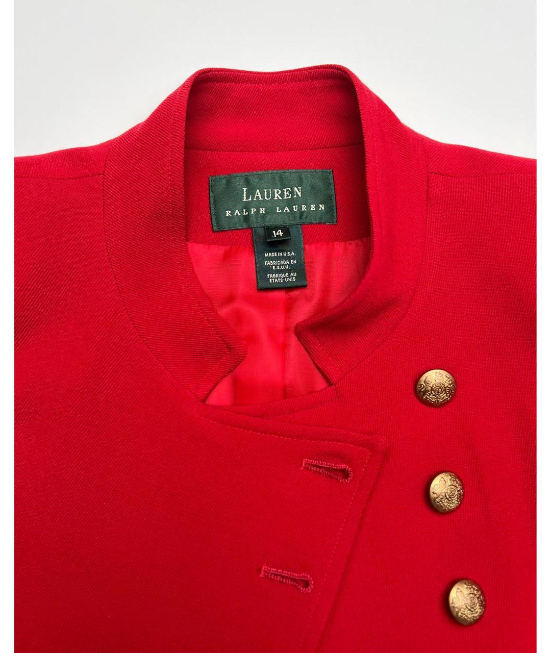 RALPH LAUREN Красный шерстяной жакет/пиджак, фото 3