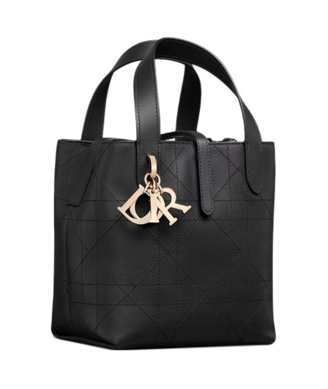 CHRISTIAN DIOR Черная кожаная сумка через плечо, фото 3